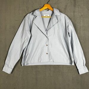 Samuji Silver 100% Cotton Collared Button Up Long sleeve Shirt Top Size 36